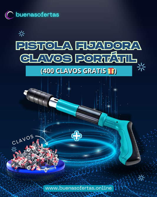 🔖 Pistola Fijadora Clavos Portátil (400 Clavos Gratis🎁)